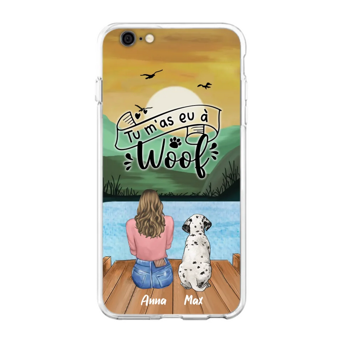 Custom Personalized Dog Mom Phone Case - Gifts For Dog Lover/ Mother's Day With Upto 5 Dogs - Tu m'á eu à Woof