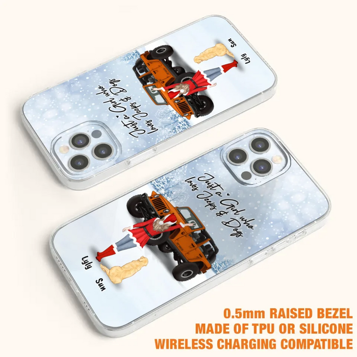 Custom Personalized Christmas Off-road Girl Phone Case - Girl With Upto 4 Pets - Christmas Gift For Dog/ Cat Lover - Just A Girl - Case For iPhone And Samsung