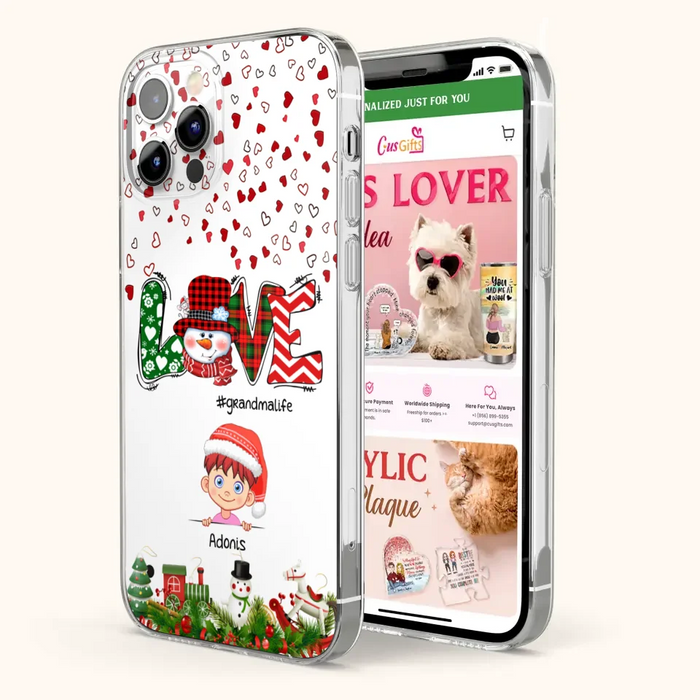 Custom Personalized Christmas Grandmalife Phone Case - Upto 6 Kids - Christmas Gift For Grandma, Mama - Case For iPhone And Samsung