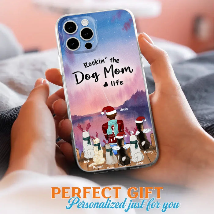 Personalized Christmas Pet Mom/Dad Phone Case - Up to 6 Pets - Rock'in The Dog Mom Life