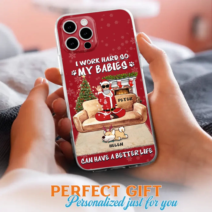 Custom Personalized Christmas Pet Dad Phone Case - Man With Upto 4 Pets - Gift For Cat/ Dog Lover - Case For iPhone And Samsung