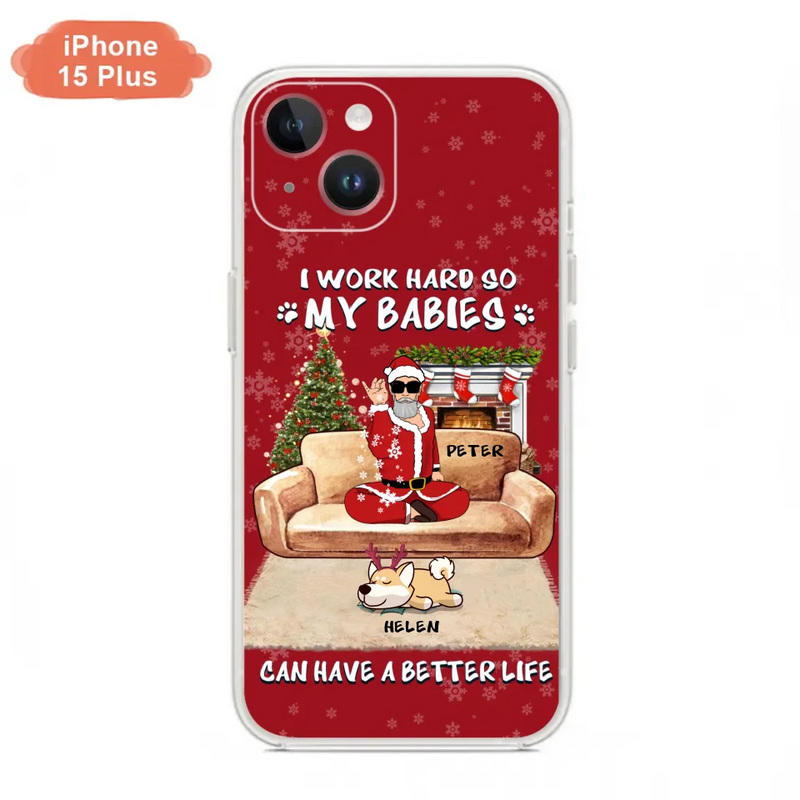 Personalized Christmas Pet Dad Phone Case - Man With Up to 4 Pets - Gift For Cat/Dog Lover - Case For iPhone And Samsung