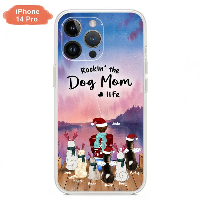 Personalized Christmas Pet Mom/Dad Phone Case - Up to 6 Pets - Rock'in The Dog Mom Life