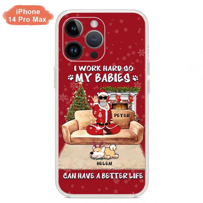 Custom Personalized Christmas Pet Dad Phone Case - Man With Upto 4 Pets - Gift For Cat/ Dog Lover - Case For iPhone And Samsung