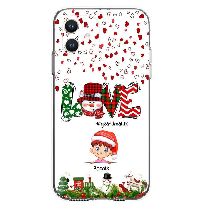 Custom Personalized Christmas Grandmalife Phone Case - Upto 6 Kids - Christmas Gift For Grandma, Mama - Case For iPhone And Samsung