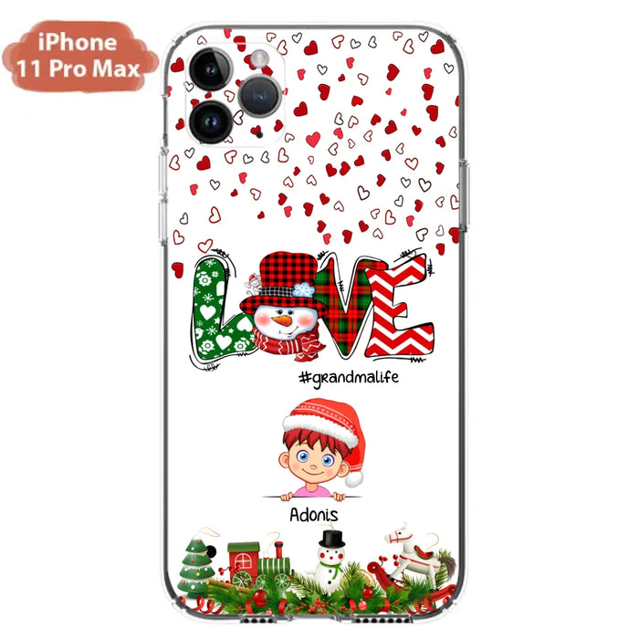 Custom Personalized Christmas Grandmalife Phone Case - Upto 6 Kids - Christmas Gift For Grandma, Mama - Case For iPhone And Samsung