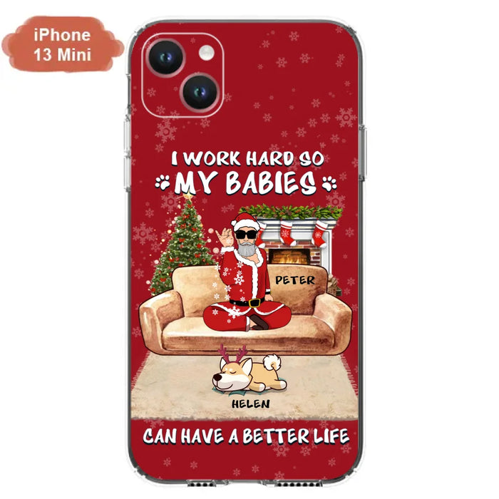 Custom Personalized Christmas Pet Dad Phone Case - Man With Upto 4 Pets - Gift For Cat/ Dog Lover - Case For iPhone And Samsung