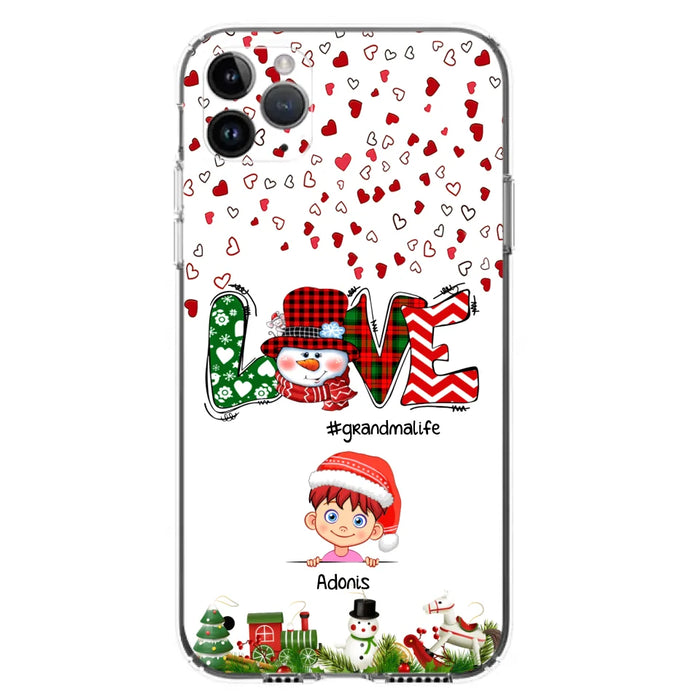 Custom Personalized Christmas Grandmalife Phone Case - Upto 6 Kids - Christmas Gift For Grandma, Mama - Case For iPhone And Samsung