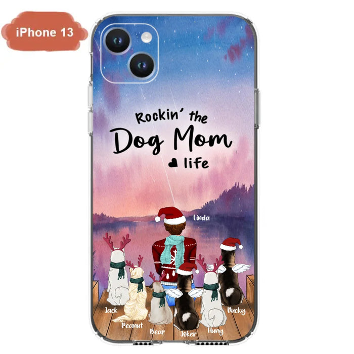 Personalized Christmas Pet Mom/Dad Phone Case - Up to 6 Pets - Rock'in The Dog Mom Life