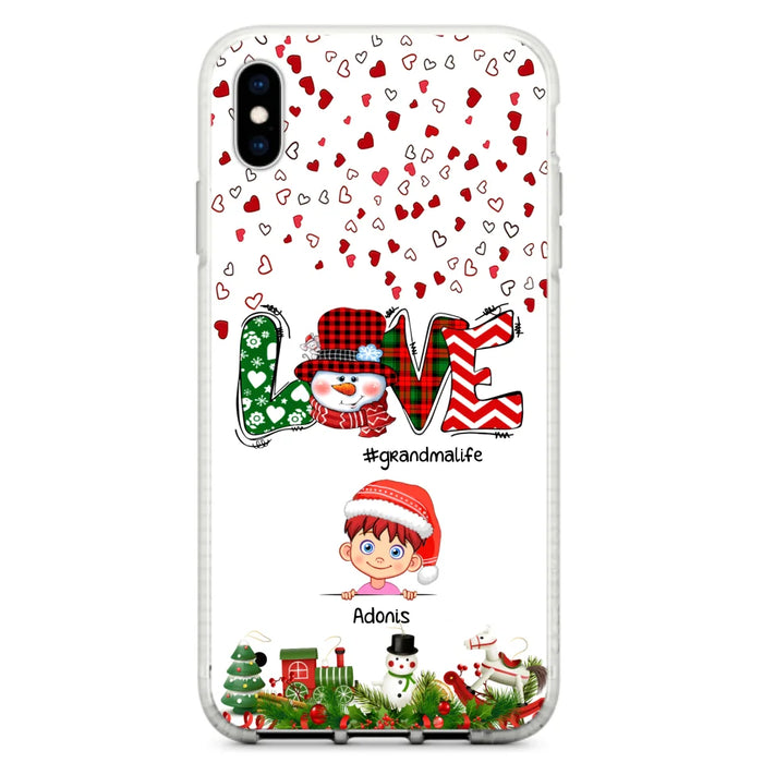 Custom Personalized Christmas Grandmalife Phone Case - Upto 6 Kids - Christmas Gift For Grandma, Mama - Case For iPhone And Samsung