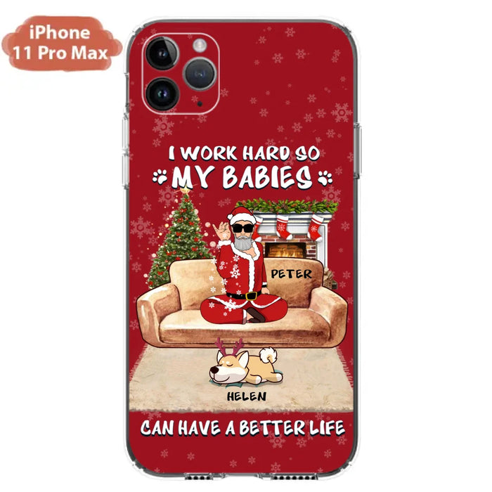 Custom Personalized Christmas Pet Dad Phone Case - Man With Upto 4 Pets - Gift For Cat/ Dog Lover - Case For iPhone And Samsung