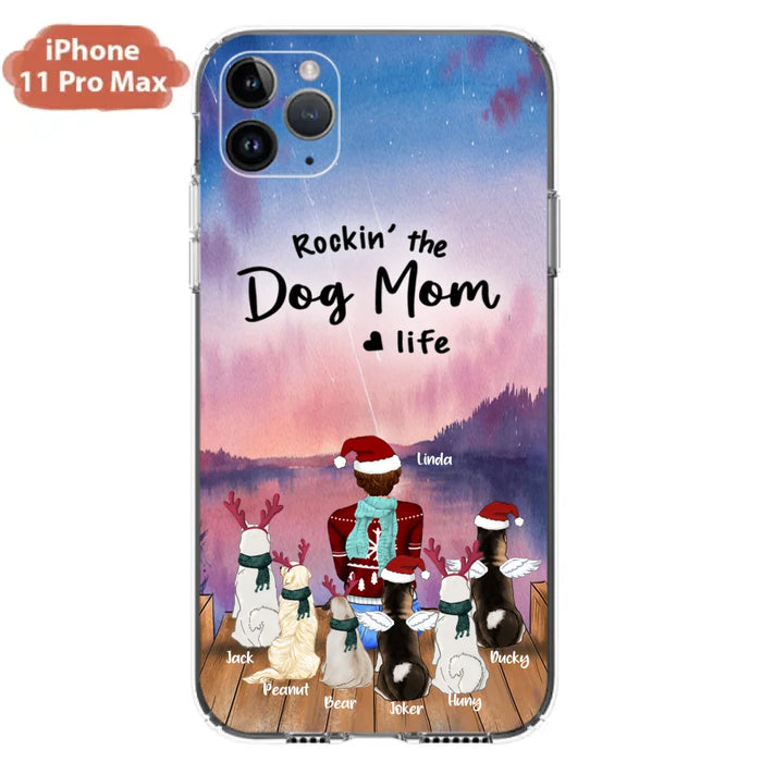 Personalized Christmas Pet Mom/Dad Phone Case - Up to 6 Pets - Rock'in The Dog Mom Life