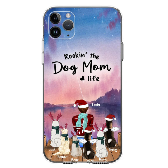 Personalized Christmas Pet Mom/Dad Phone Case - Up to 6 Pets - Rock'in The Dog Mom Life