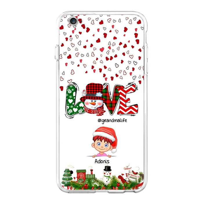 Custom Personalized Christmas Grandmalife Phone Case - Upto 6 Kids - Christmas Gift For Grandma, Mama - Case For iPhone And Samsung