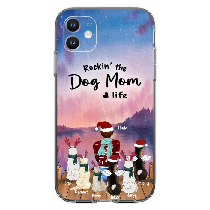 Personalized Christmas Pet Mom/Dad Phone Case - Up to 6 Pets - Rock'in The Dog Mom Life