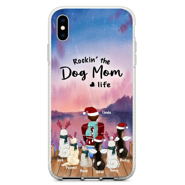 Personalized Christmas Pet Mom/Dad Phone Case - Up to 6 Pets - Rock'in The Dog Mom Life