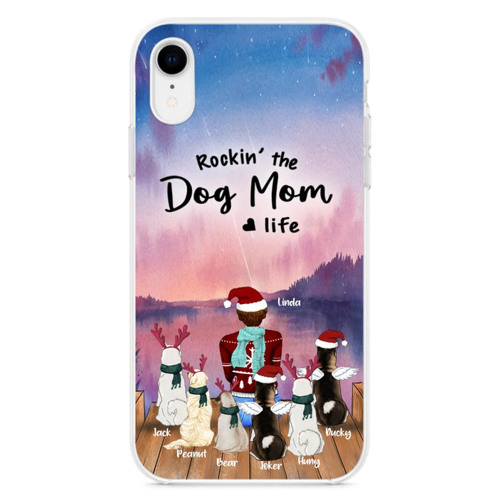 Personalized Christmas Pet Mom/Dad Phone Case - Up to 6 Pets - Rock'in The Dog Mom Life