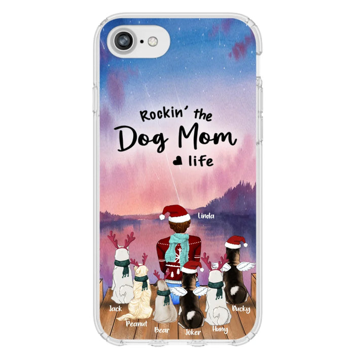 Personalized Christmas Pet Mom/Dad Phone Case - Up to 6 Pets - Rock'in The Dog Mom Life