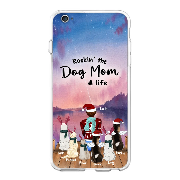 Personalized Christmas Pet Mom/Dad Phone Case - Up to 6 Pets - Rock'in The Dog Mom Life