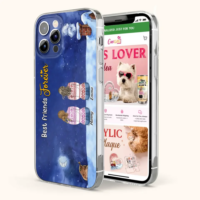 Custom Personalized Christmas Sisters Phone Case - Christmas Gift Idea For Friends/Sisters - Upto 12 People - Best Friends Forever - Case For iPhone And Samsung