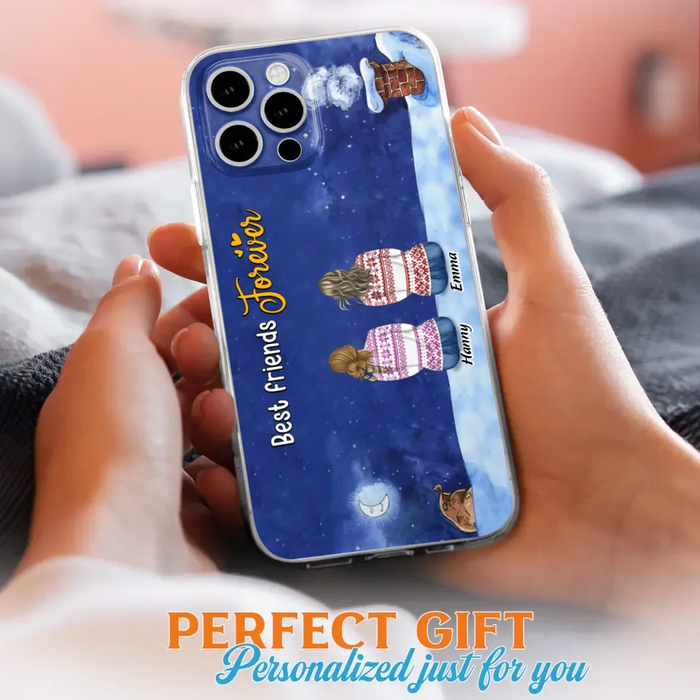 Custom Personalized Christmas Sisters Phone Case - Christmas Gift Idea For Friends/Sisters - Upto 12 People - Best Friends Forever - Case For iPhone And Samsung