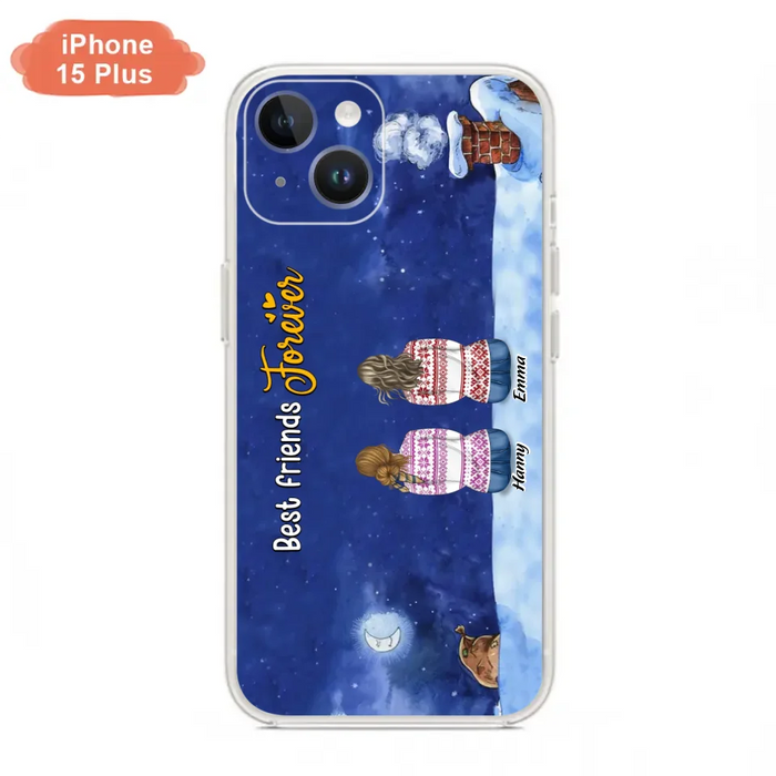 Custom Personalized Christmas Sisters Phone Case - Christmas Gift Idea For Friends/Sisters - Upto 12 People - Best Friends Forever - Case For iPhone And Samsung