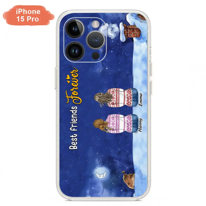 Custom Personalized Christmas Sisters Phone Case - Christmas Gift Idea For Friends/Sisters - Upto 12 People - Best Friends Forever - Case For iPhone And Samsung