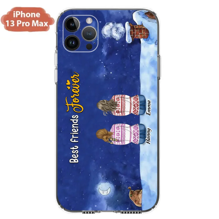 Custom Personalized Christmas Sisters Phone Case - Christmas Gift Idea For Friends/Sisters - Upto 12 People - Best Friends Forever - Case For iPhone And Samsung