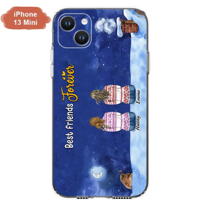 Custom Personalized Christmas Sisters Phone Case - Christmas Gift Idea For Friends/Sisters - Upto 12 People - Best Friends Forever - Case For iPhone And Samsung