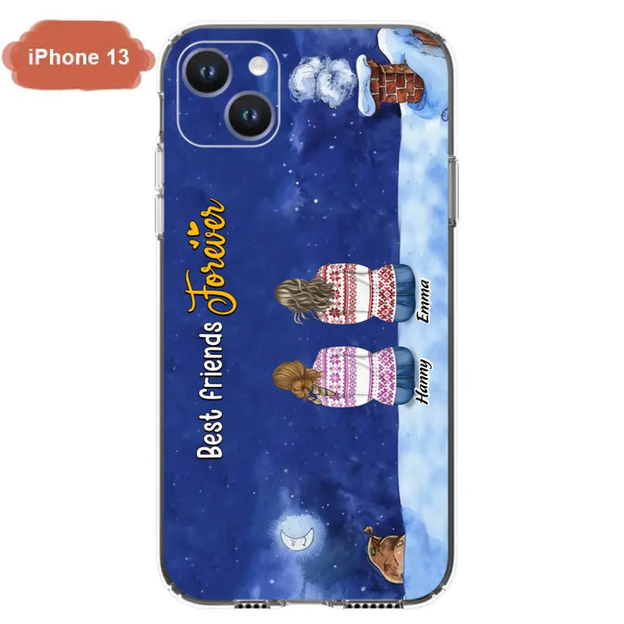 Custom Personalized Christmas Sisters Phone Case - Christmas Gift Idea For Friends/Sisters - Upto 12 People - Best Friends Forever - Case For iPhone And Samsung