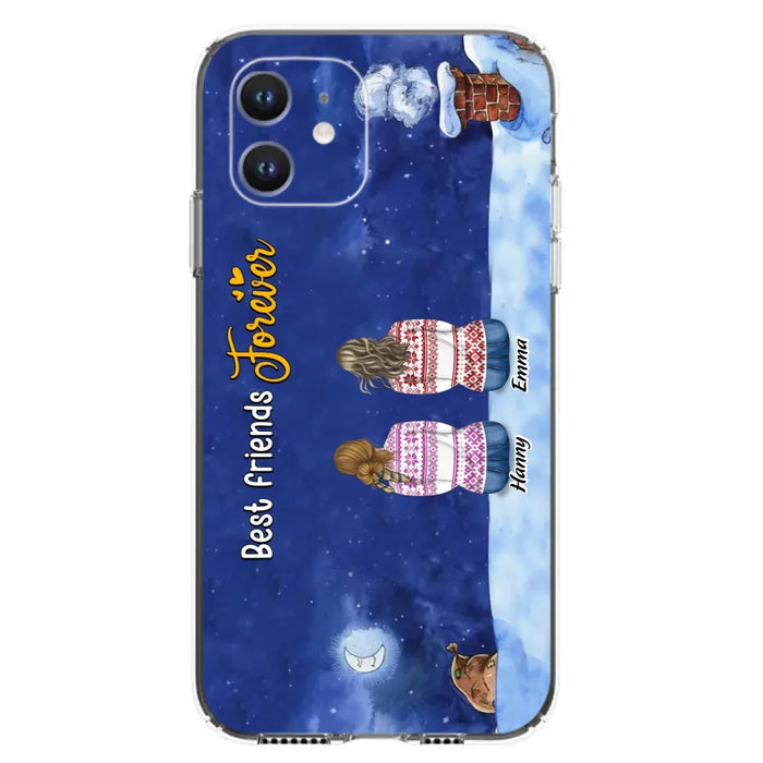 Custom Personalized Christmas Sisters Phone Case - Christmas Gift Idea For Friends/Sisters - Upto 12 People - Best Friends Forever - Case For iPhone And Samsung