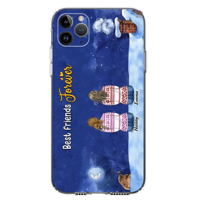 Custom Personalized Christmas Sisters Phone Case - Christmas Gift Idea For Friends/Sisters - Upto 12 People - Best Friends Forever - Case For iPhone And Samsung