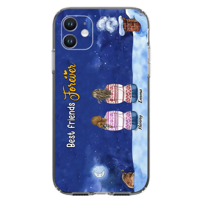 Custom Personalized Christmas Sisters Phone Case - Christmas Gift Idea For Friends/Sisters - Upto 12 People - Best Friends Forever - Case For iPhone And Samsung