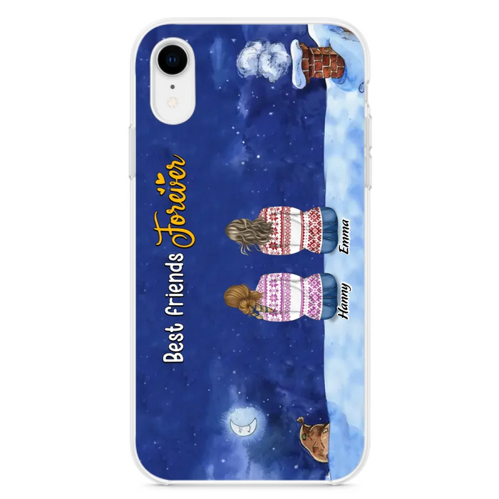 Custom Personalized Christmas Sisters Phone Case - Christmas Gift Idea For Friends/Sisters - Upto 12 People - Best Friends Forever - Case For iPhone And Samsung