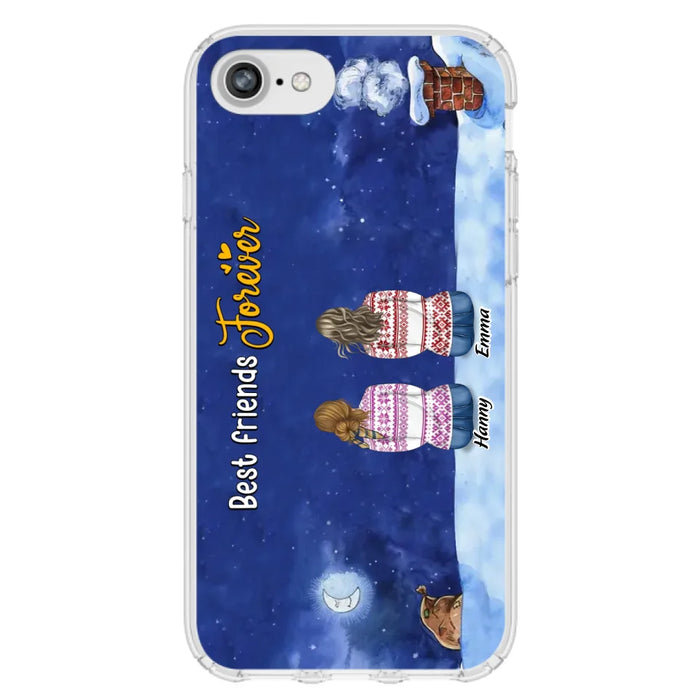 Custom Personalized Christmas Sisters Phone Case - Christmas Gift Idea For Friends/Sisters - Upto 12 People - Best Friends Forever - Case For iPhone And Samsung