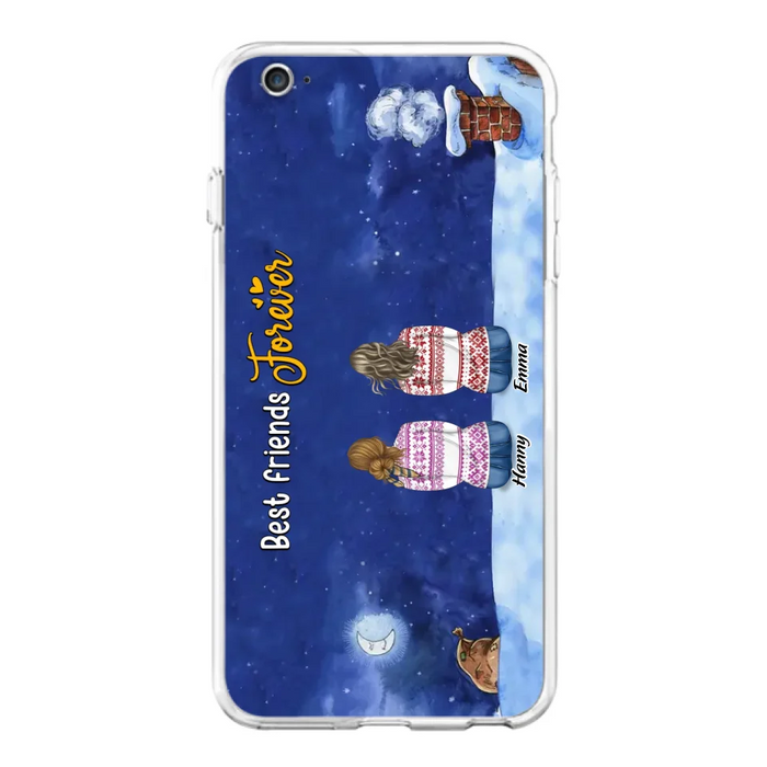 Custom Personalized Christmas Sisters Phone Case - Christmas Gift Idea For Friends/Sisters - Upto 12 People - Best Friends Forever - Case For iPhone And Samsung