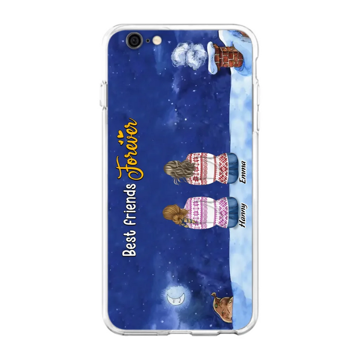 Custom Personalized Christmas Sisters Phone Case - Christmas Gift Idea For Friends/Sisters - Upto 12 People - Best Friends Forever - Case For iPhone And Samsung