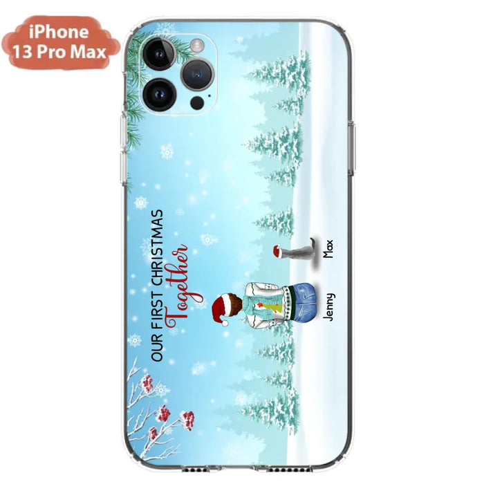 Custom Personalized Christmas Family Phone Case - Best Gift Idea For Christmas/Family With Up To 3 Kids & 3 Pets - Our First Christmas Together - Cases For iPhone & Samsung