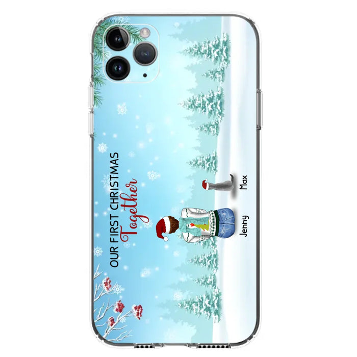 Custom Personalized Christmas Family Phone Case - Best Gift Idea For Christmas/Family With Up To 3 Kids & 3 Pets - Our First Christmas Together - Cases For iPhone & Samsung