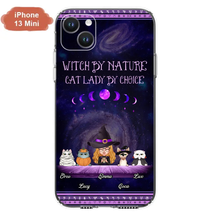 Custom Personalized Witch Phone Case for iPhone/ Samsung - Gift Idea For Halloween/ Pet Lovers with up to 4 Pets - Witch By Nature, Cat Lady By Choice