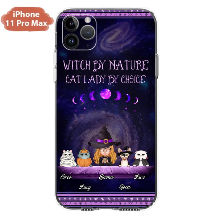 Custom Personalized Witch Phone Case for iPhone/ Samsung - Gift Idea For Halloween/ Pet Lovers with up to 4 Pets - Witch By Nature, Cat Lady By Choice