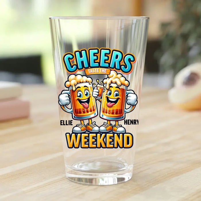 Custom Personalized Beer Friend Pint Glass - Gift Idea For Friends - Don't Worry Beer Happy