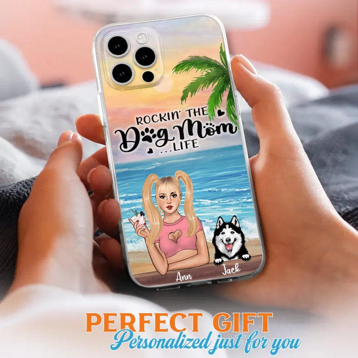 Custom Personalized Dog Mom Phone Case - Rockin' The Dog Mom Life