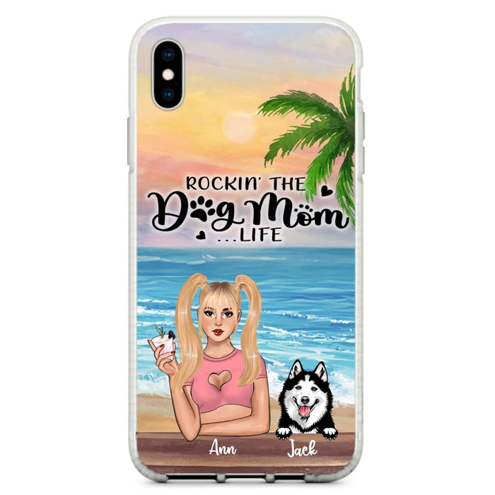 Custom Personalized Dog Mom Phone Case - Rockin' The Dog Mom Life