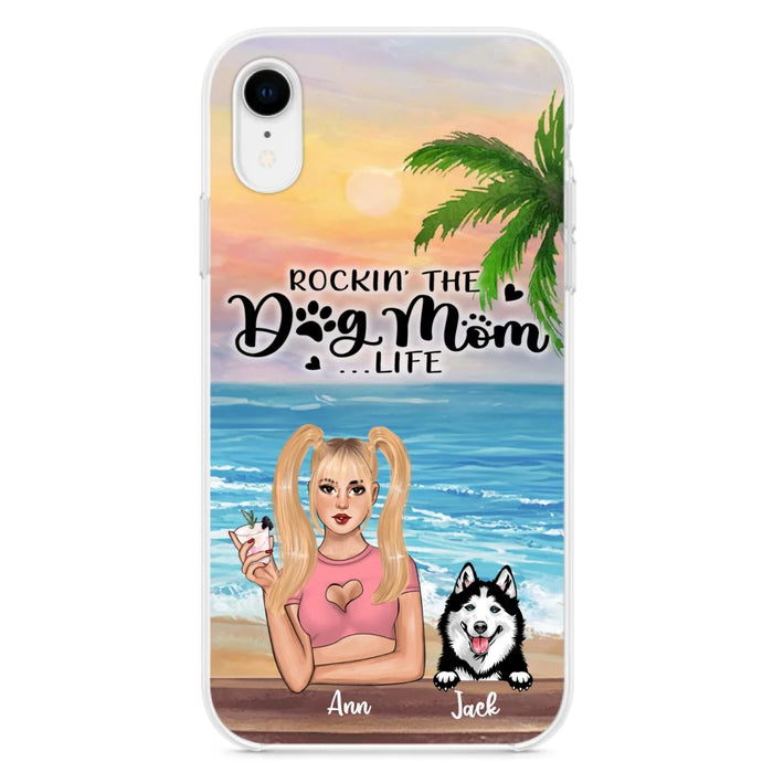 Custom Personalized Dog Mom Phone Case - Rockin' The Dog Mom Life