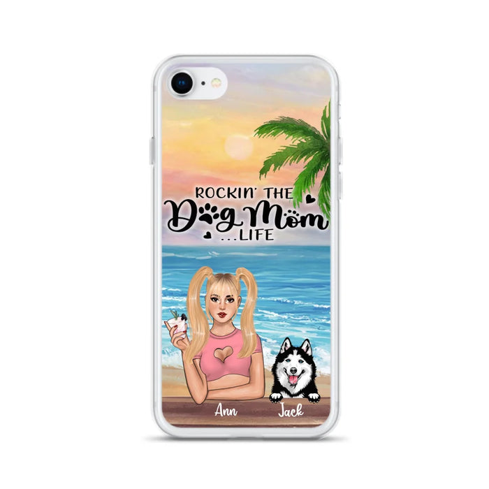 Custom Personalized Dog Mom Phone Case - Rockin' The Dog Mom Life