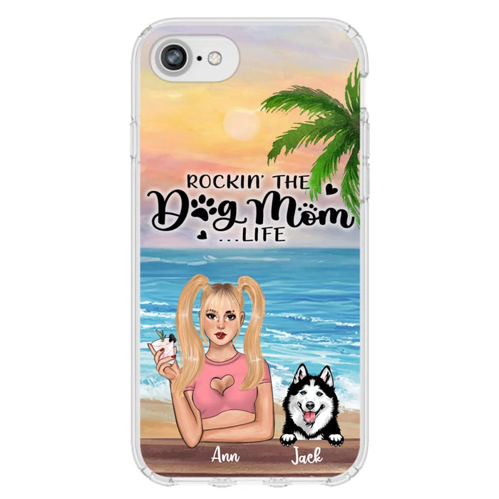 Custom Personalized Dog Mom Phone Case - Rockin' The Dog Mom Life