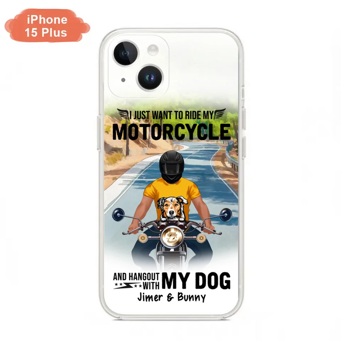 Custom Personalized Dog With Biker Phone Case - Upto 3 Dogs - Gifts For Dog Lover - Hangout With My Dog - Phone Case For iPhone And Samsung