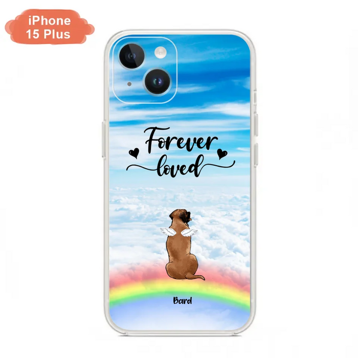 Custom Personalized Memorial Pets Phone Case - Upto 5 Pets - Memorial Gift For Dog Lovers/Cat Lovers - Forever Loved - Phone Case For iPhone And Samsung - AXSIO5