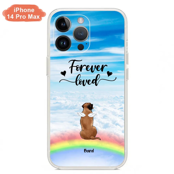 Custom Personalized Memorial Pets Phone Case - Upto 5 Pets - Memorial Gift For Dog Lovers/Cat Lovers - Forever Loved - Phone Case For iPhone And Samsung - AXSIO5